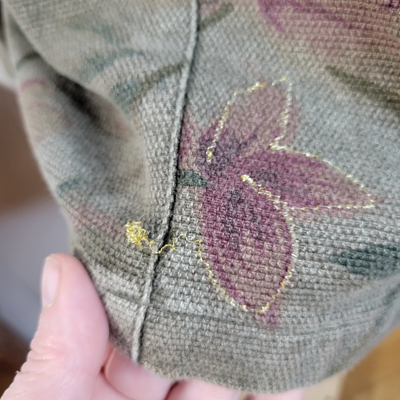 Womans Chicos Design Jade Rose Metallic Thread Jacket Button Front Size 3 - Picture 7 of 10